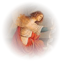 Archangel Gabriel by Guadenzio Ferrari, 1511, in Annunciation. 
To see the full size click the image.
The image will appear in the new window.